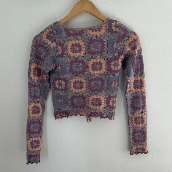 Free People Free For All Cardi Lavender Combo size XS/S Women's Top - Picture 7 of 8